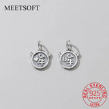 925 Silver Round Cow Letter Charms for DIY Jewelry Necklaces