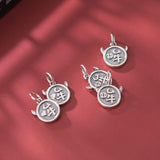 925 Silver Round Cow Letter Charms for DIY Jewelry Necklaces