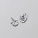 925 Silver Round Cow Letter Charms for DIY Jewelry Necklaces