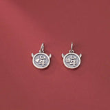 925 Silver Round Cow Letter Charms for DIY Jewelry Necklaces