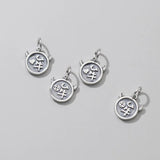 925 Silver Round Cow Letter Charms for DIY Jewelry Necklaces