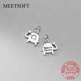 925 Sterling Silver Elephant Letter Charm DIY Jewelry Accessory