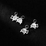 925 Sterling Silver Elephant Letter Charm DIY Jewelry Accessory