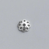 10pcs S925 Sterling Silver 6mm Flower Bead Caps DIY Jewelry Accessory