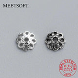 10pcs S925 Sterling Silver 6mm Flower Bead Caps DIY Jewelry Accessory
