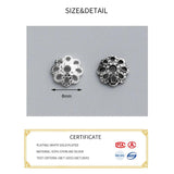 10pcs S925 Sterling Silver 6mm Flower Bead Caps DIY Jewelry Accessory