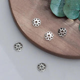 10pcs S925 Sterling Silver 6mm Flower Bead Caps DIY Jewelry Accessory