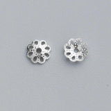 10pcs S925 Sterling Silver 6mm Flower Bead Caps DIY Jewelry Accessory