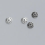 10pcs S925 Sterling Silver 6mm Flower Bead Caps DIY Jewelry Accessory