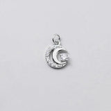 925 Silver Moon Zircon Charms for Necklace DIY Jewelry Gift
