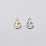 925 Silver Moon Zircon Charms for Necklace DIY Jewelry Gift