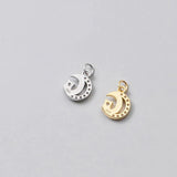 925 Silver Moon Zircon Charms for Necklace DIY Jewelry Gift