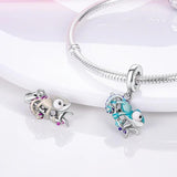 Chameleon Angel Wings Charm Bracelet Necklace Pendant Silver Jewellery Gift