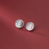 925 Sterling Silver Cow Animals Button Charms DIY Necklace Making Finding