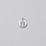 925 Silver Cow Pattern Charms DIY Jewelry Accessory Gift