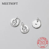 925 Silver Cow Pattern Charms DIY Jewelry Accessory Gift