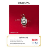 925 Silver Good Luck Pictogram Print Pendant DIY Supplies