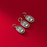 925 Silver Good Luck Pictogram Print Pendant DIY Supplies