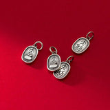 925 Silver Good Luck Pictogram Print Pendant DIY Supplies