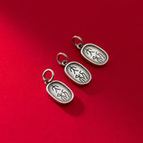 925 Silver Good Luck Pictogram Print Pendant DIY Supplies