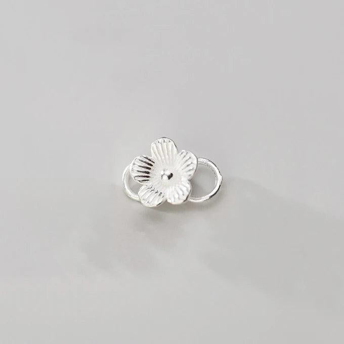 925 Sterling Silver Flower Connection Charms for DIY Jewelry Necklace