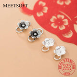925 Sterling Silver Flower Connection Charms for DIY Jewelry Necklace