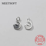 925 Silver Moon & Flower Charms for DIY Necklace - Gift