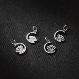 925 Silver Moon & Flower Charms for DIY Necklace - Gift