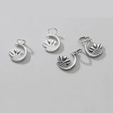 925 Silver Moon & Flower Charms for DIY Necklace - Gift