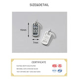 925 Sterling Silver Square Doubles Happiness Charms for DIY Necklace