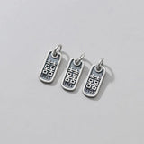 925 Sterling Silver Square Doubles Happiness Charms for DIY Necklace