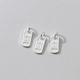 925 Sterling Silver Square Doubles Happiness Charms for DIY Necklace