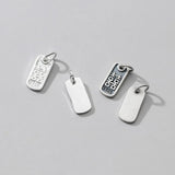 925 Sterling Silver Square Doubles Happiness Charms for DIY Necklace