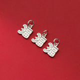 925 Silver Retro Chinese Character Pendant Charm DIY Making
