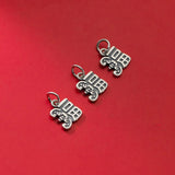 925 Silver Retro Chinese Character Pendant Charm DIY Making