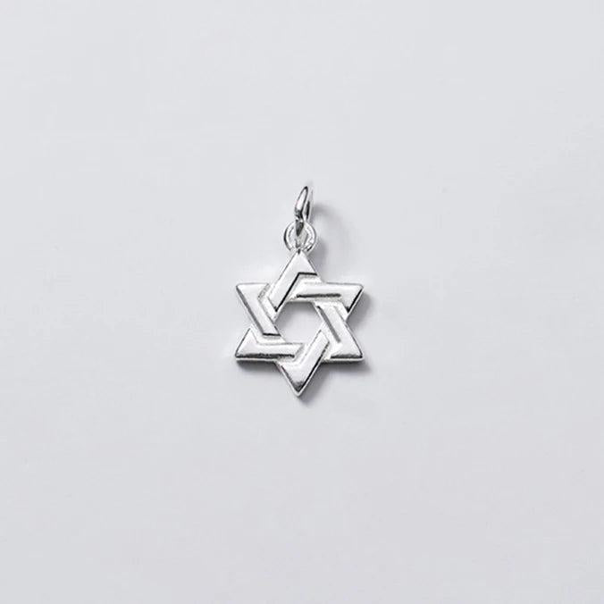 Vintage 925 Silver Matte Star Charm DIY Jewelry Accessory
