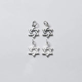 Vintage 925 Silver Matte Star Charm DIY Jewelry Accessory