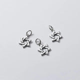 Vintage 925 Silver Matte Star Charm DIY Jewelry Accessory