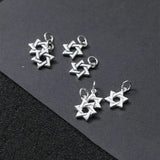Vintage 925 Silver Matte Star Charm DIY Jewelry Accessory
