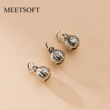 925 Silver Round Bell Pendant Charms for DIY Necklace