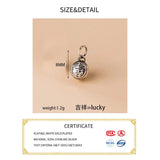 925 Silver Round Bell Pendant Charms for DIY Necklace
