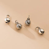 925 Silver Round Bell Pendant Charms for DIY Necklace