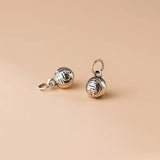 925 Silver Round Bell Pendant Charms for DIY Necklace