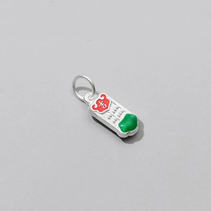 S925 Sterling Silver Abacus Necklace Charm DIY Allery Accessory
