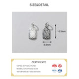 S925 Geometry Hollow Square Luck Charms DIY Bracelet Accessory