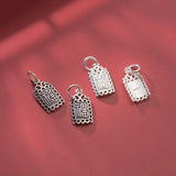 S925 Geometry Hollow Square Luck Charms DIY Bracelet Accessory