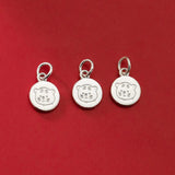 925 Silver 9.8MM Geometric Round Zodiac Tiger Pendant Charm DIY Drop