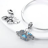 925 Sterling Silver Eiffel Tower Travel Dangle Charm Bead