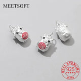 925 Sterling Silver Luck Cow Animals Charms DIY Jewelry Necklace Accessory