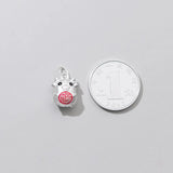 925 Sterling Silver Luck Cow Animals Charms DIY Jewelry Necklace Accessory